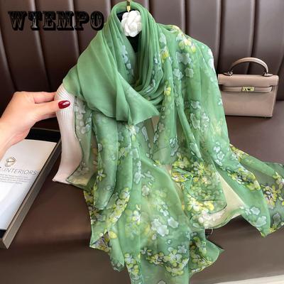 Sciarpe alla moda con stampa floreale, scialle lungo intrecciato per donna, coprispalle con protezione solare per spiaggia, festa, accessorio decorativo per le uscite, morbido e traspirante