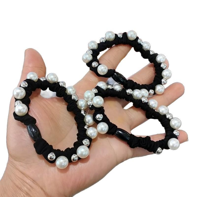 Korean Pearl Bracelet Hair Tie – Two-in-One Accessory, Gentle on Hair, Stylish Headwear & Rubber Band for Ponytails
