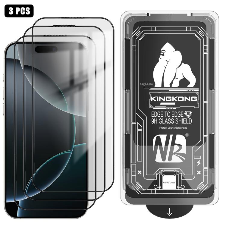 3 Stück staubfreie 3D-Kanten HD galvanisierte explosionsgeschützte gehärtete Glasfolie für iPhone 13 Pro Max, Anti-Fingerabdruck-Bildschirmschutz