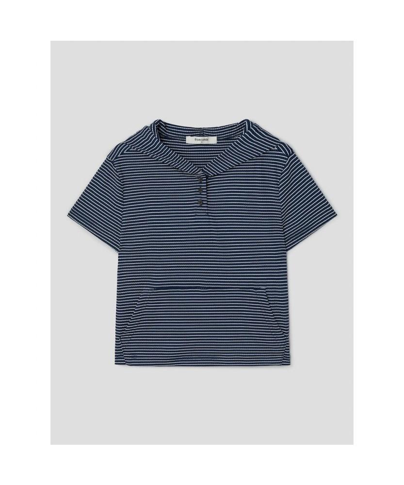 8SECONDS Lecture Striped Hoodie Navy