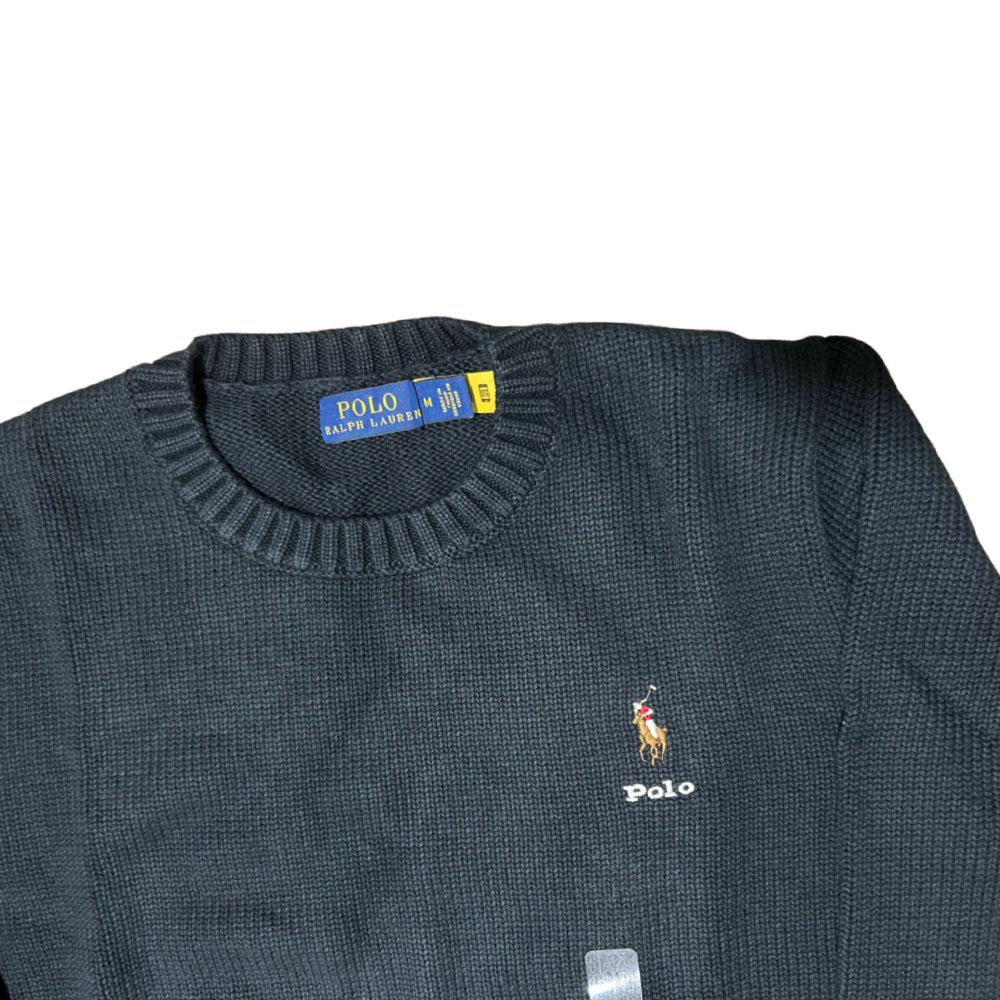 Polo Ralph Lauren SS23 Solid Color Crew Neck Long Sleeve Knit Sweater Women Sweater Black 211832724-003