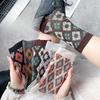 5 Pairs Retro Socks for Women, Mid-calf Socks for Autumn and Winter, Thickened and Warm Diamond-shaped Combed Cotton Long Calf Socks for Women
