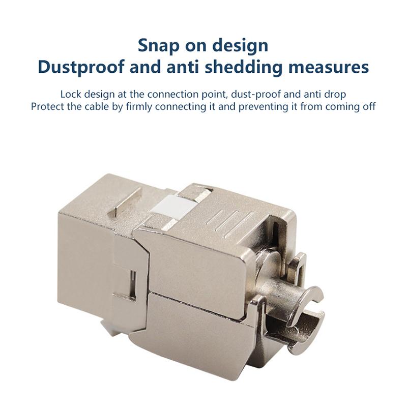 Jack Keystone Cat6A Cat7 Tipo Sin Herramientas Rj45 Stp Cat7 Módulo de Aleación de Zinc Adaptador Acoplador Para 22 A 26 Awg