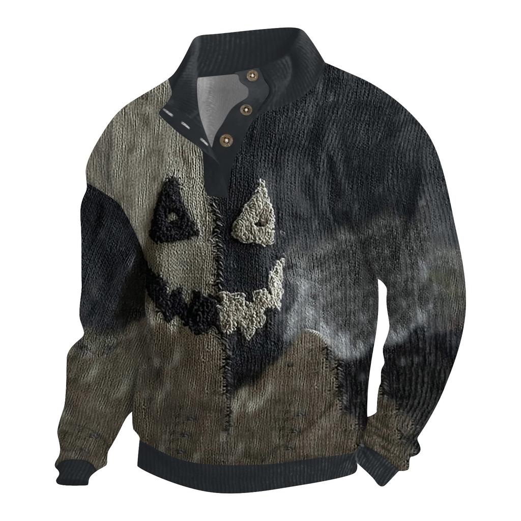 Men's Halloween Printed Corduroy Button Shirt
