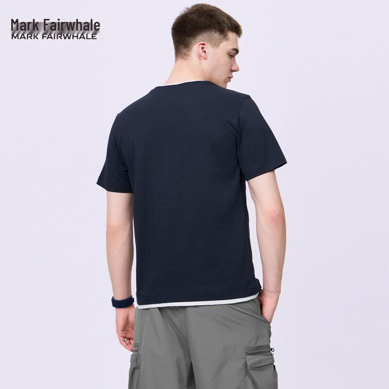 Mark Fairwhale Men's Faux Two-Piece V-Neck T-Shirt