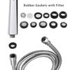 5Pcs 1/2" 3/4" Rubber Gaskets With Stainless Steel Filter For Garden Shower Faucet Replacement Washer Sealing Hose Connection