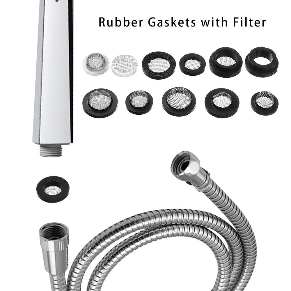 5Pcs 1/2" 3/4" Rubber Gaskets With Stainless Steel Filter For Garden Shower Faucet Replacement Washer Sealing Hose Connection