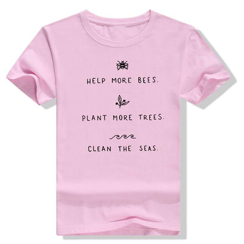 Premium Quality Help More Bees Plant More Trees Clean The Seas T-shirt For Eco-warriors