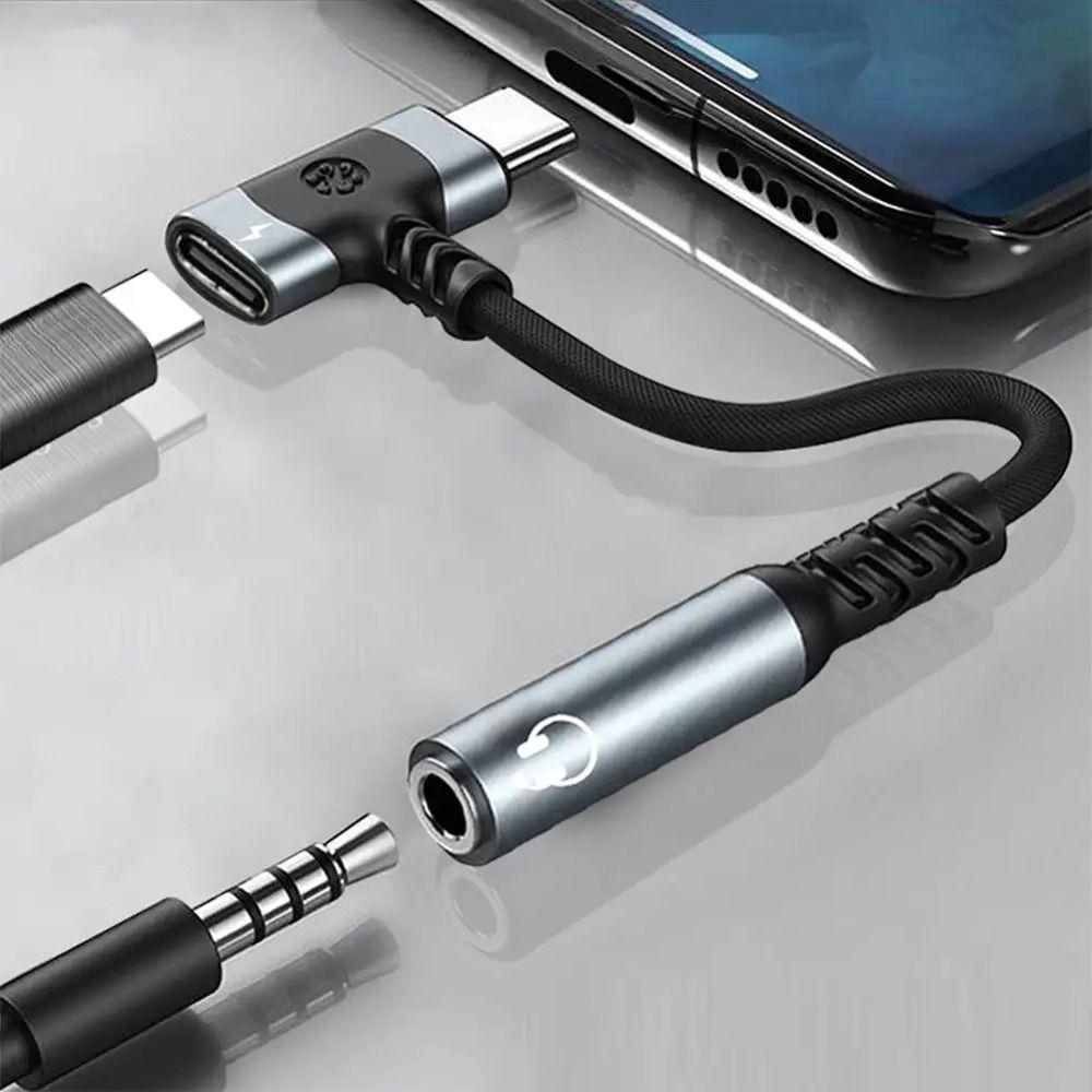 Type C To 3.5MM Jack 2 In 1 USB C Splitter High-Speed Audio Adapter Dual Port Cable  Universal