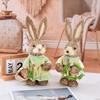 2 Stück Osterhasen Ornament Rustikale Hasenpaar Figur Frühlingsdeko für Heimparty Dekoration 35cm 13.8in