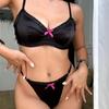 French Ice Silk Underwear Set for Women Sexy Ultra Thin Push Up Bra Set High Quality Comfort Lingerie Brassiere and Thongs Sets