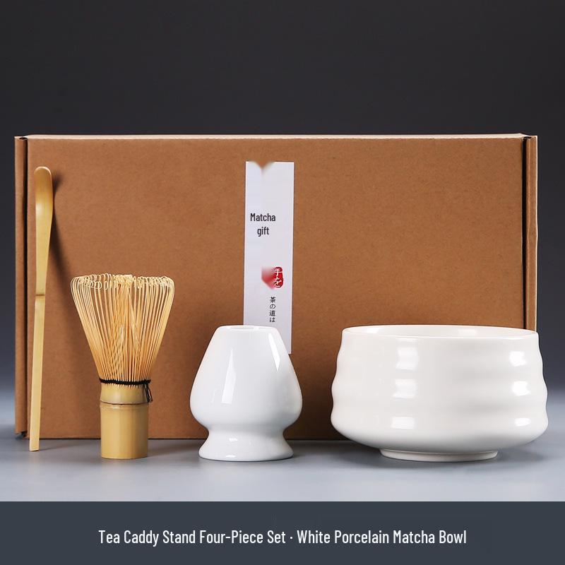 Matcha Tool Set: Chasen Stand & Tea Whisk with White Hon-date, Inspired by Song Dynasty, in Japanese Gift Box