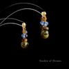 Chinese Tiger Eye Beaded Hoop Earrings - Retro Ethnic Style for Women
