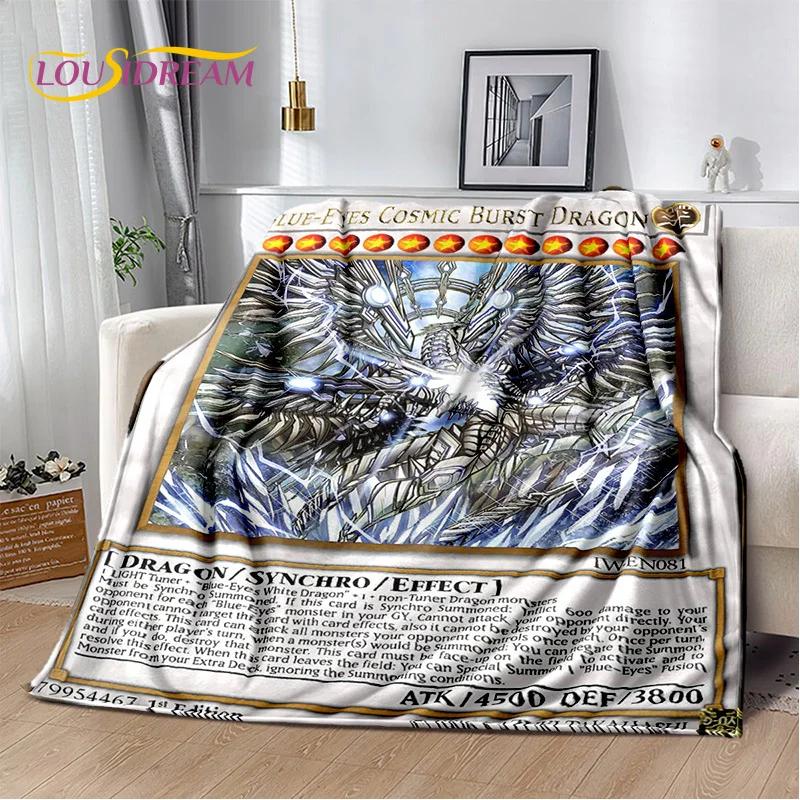 3D Monster Gold Card Cartoon Yu-Gi-Oh Anime Dack Magician Game Soft Flannel Blanket for Bed Bedroom Sofa Picnic,Outdoors Leisure