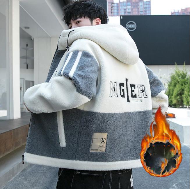 

Мужская модная куртка больших размеров на осень-зиму из толстого бархата с капюшоном XL