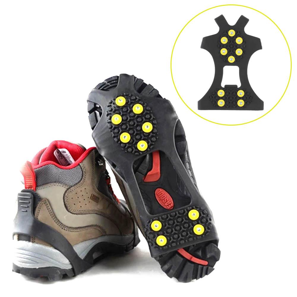 1 Pair 10 Studs Hiking Covers Anti-slip Snow Shoes Spikes Anti-Skid Ice Gripper Cleats Crampons