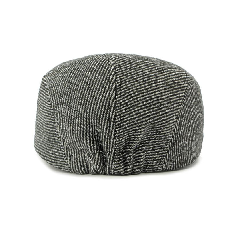 Men's Autumn Winter Peaked Cap Thick Warm Forward Cap Middle-Aged and Elderly Retro Beret