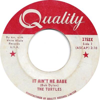 7-Zoll Schallplatte TURTLES - It Ain't Me Babe 1753X Qualität 1965 Kanada Rock Gebraucht