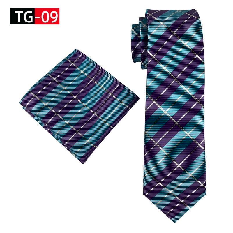 2025 New Elegant British Plaid Men's Tie and Pocket Square Set