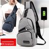 Men's Multi-layer Crossbody Chest Bag with USB Data Cable for Outdoor Carry-ons