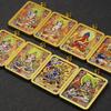Gold-Painted Tibetan Thangka Pendant with Eight Guardian Deities in Zhakiram Mahakala Gau Design
