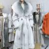 Autumn and Winter Imitation Mink Coat Fur Coat Women's Long Fur Coat Imitation Fox Fur Collar Large Size Cotton Clothes