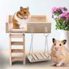 3Pcs Wooden Hamster Crawling Ladder Funny Swing Platform Toys Set for Small Pet