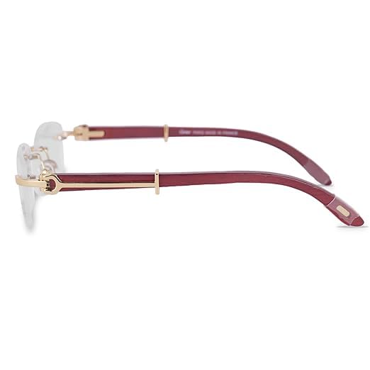 R.S.Inc_Holz randlos glänzend Angelbrille, Rahmen, Brille für alle Altersgruppen Indien 87-C9DT-2TXE