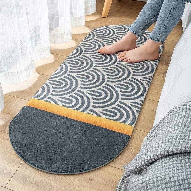 Rainbow Bedside Long Carpet Pattern Rainbow Carpets Non -Slip Living Room Floor Mat Stripe Nordic Area Rugs Bedroom Soft Mats