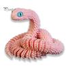 Lifelike Snake Sculpture 3D Printed Figurine Movable Joints Figure Articulated Animal Decor Model Toy Home Office Bookshelf Desktop Decoration
