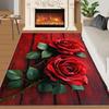 Romantic Rose Area Rug Vintage Flowers Pattern Home Decor Carpet Soft Non-Slip Floor Mat for Bedroom Living Room