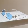 Fashion Diamond-Encrusted Oval Frame Women'S Sunglasses, High-End Sense Rimless Sunglasses, Spice Girl Street Shooting Fashionable Glasses