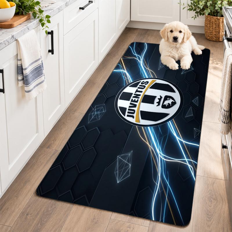 Flannel Kitchen Mat Juventus FC Soft Area Rug Non Slip Floor Carpet Home Decoration