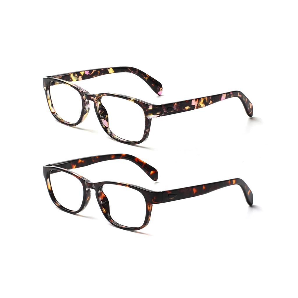TUREZING 2 Pairs of Reading Glasses for Women Rectangular HD Lenses High Quality Frame Prescription Eyewear 0 +1 +2 +3 +4