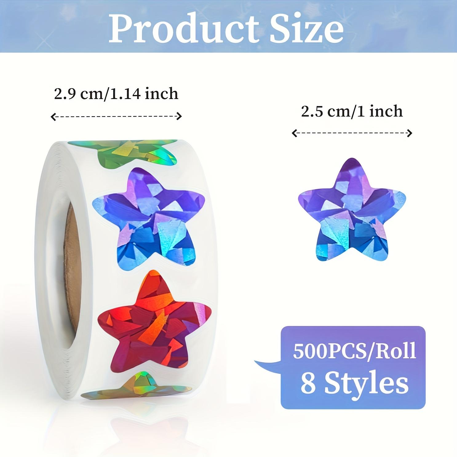 

500pcs Shiny Holographic Stickers Multicolor Stars Self-Adhesive Sticker DIY Craft Planner School and Classroom Teacher Supplies