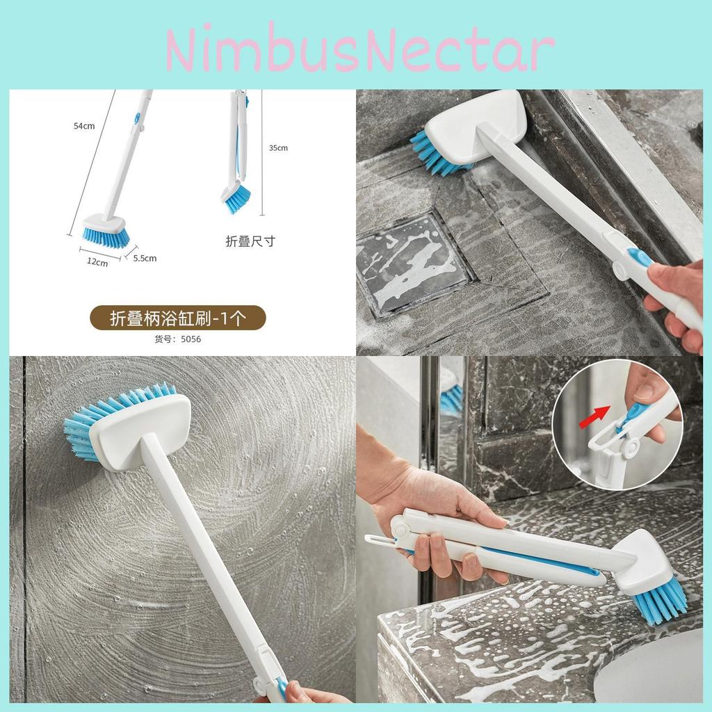 Tile And Bathtub Cleaning Brush With Pp Nylon Bristles And Foldable Handle