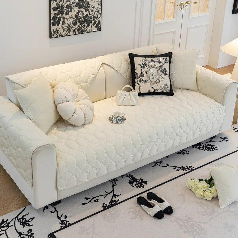 

Crystal Velvet Sofa Cover Plush Non-slip Living Room Couch Cover Modern Solid Sofa Towel 70x70cm 1pcs