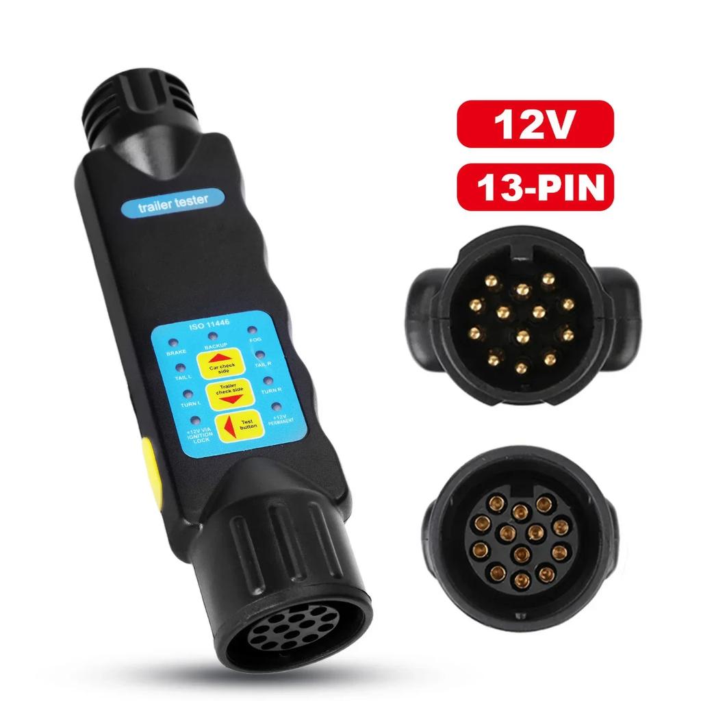 Universal 13 Pin Diagnostic Tools 12V Wiring Circuit Light Test Car Truck Caravan Accessories Trailer Plug Socket Tester