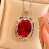 Jewelry Simulation Red Corundum Light Luxury High-End Jewelry Set 15 * 20-10-12