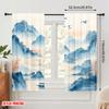 2pcs,2D Plane Printing Light Filtering Curtains Tranquil Landscape 100% Polyester (without Rod) All Seasons for Bedroom &