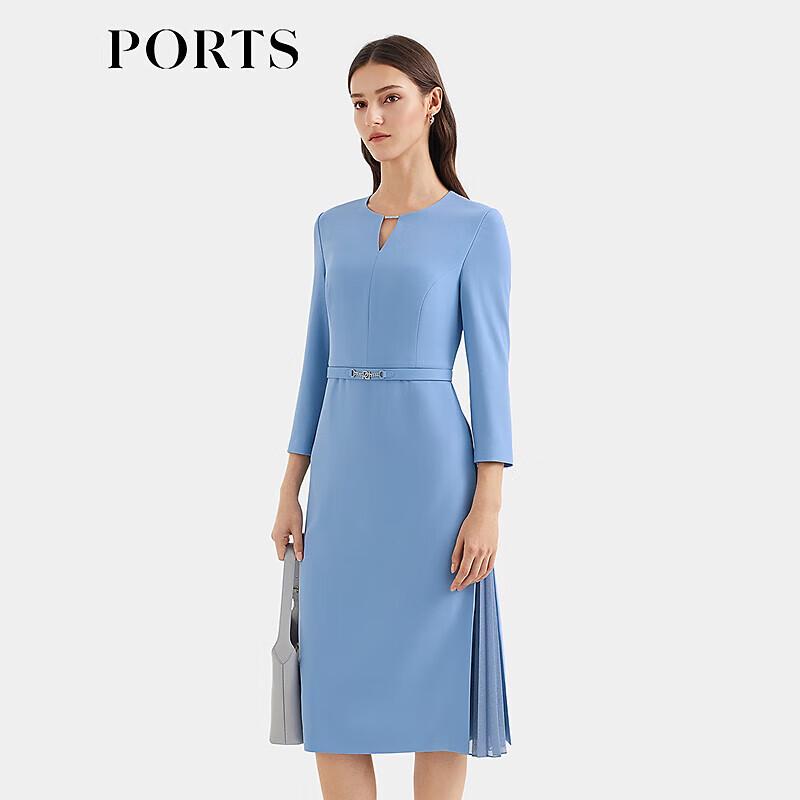 Ports Women's ALQ9D039TFB008 Round Neck Midi Dress