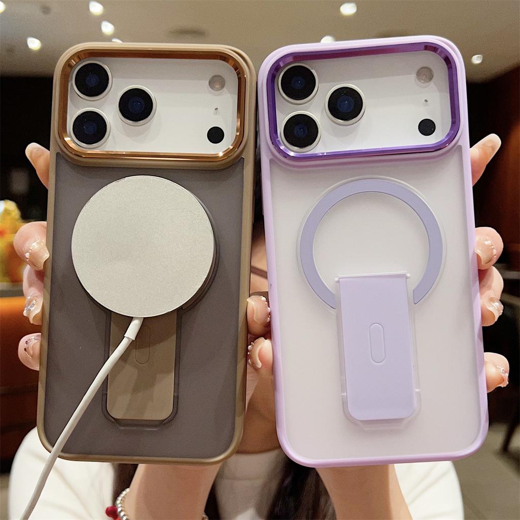 17Pro Xuan Yin Invisible Magnetic Bracket for IPhone 16 Phone Case for Apple 15PROMAX Matte Shell