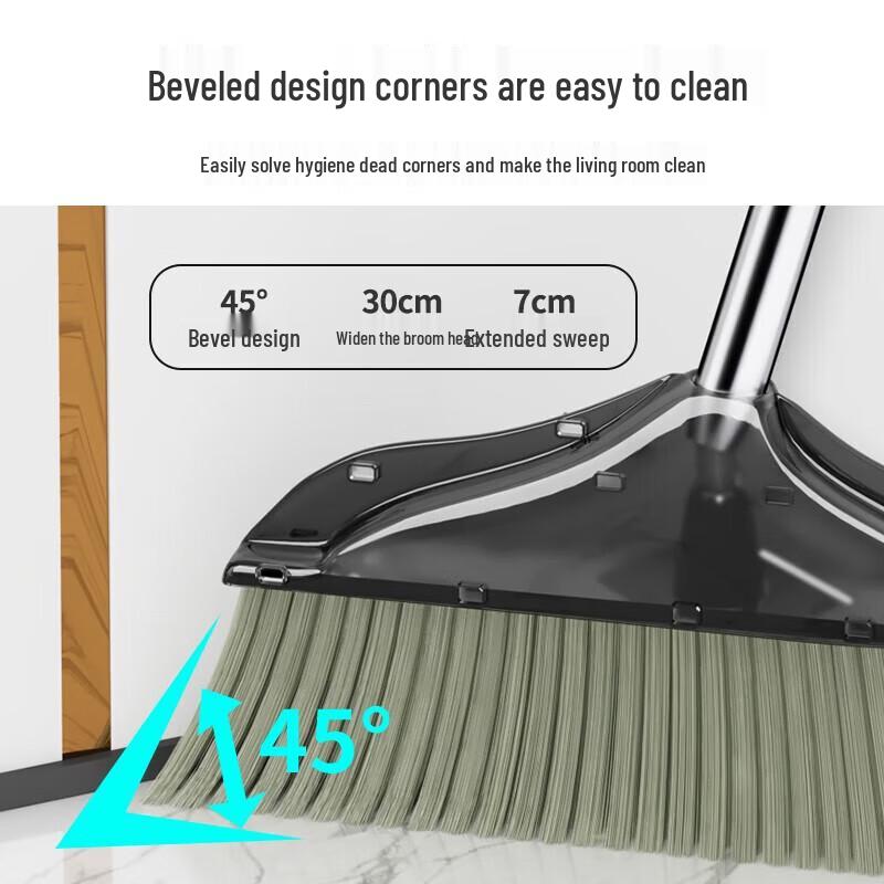 JINGRUIXIANG Transparent Broom and Dustpan Set