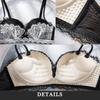 Verstellbarer, geraffter BH für Damen ohne Stahlring, geschlossene Brust, Anti-Durchhang, sexy Spitzen-BH, atmungsaktives und dünnes Bralette