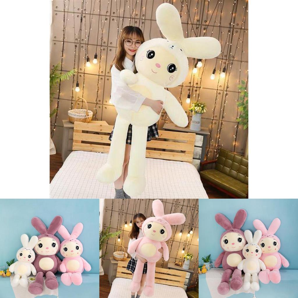 Large Plush Rabbit Toy Pillow Adorable Soft Stuffed Bunny Doll For Kids Gifts