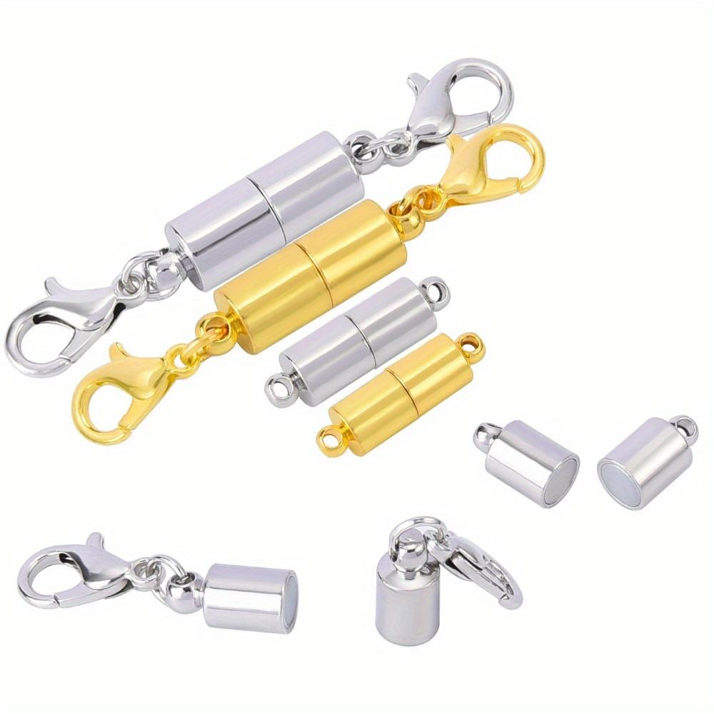 4Pcs/Lot Round Magnetic Clasps for Jewelry Making Magnet End Clasp Connectors Buckle Metal Clasp with Lobster Clasps