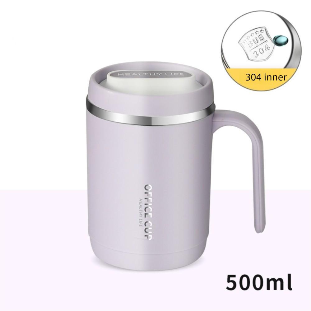 500ML Kaffeetasse 304 Edelstahl Frühstücksmilchtasse Tragbarer Kaffeebecher Büro