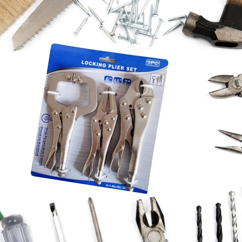 3Pcs C Clamp Locking Pliers Locking C Clamp Adjustable C Pliers Locking Plier For Woodworking Welding Electrician