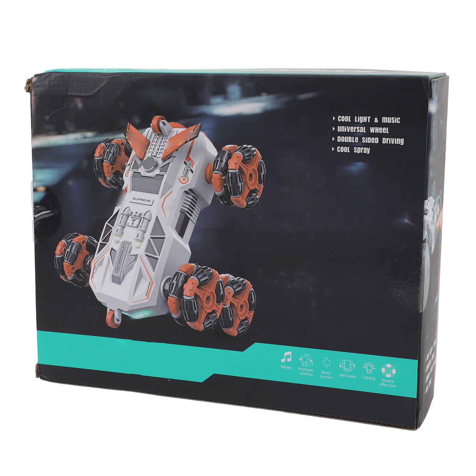 

6WD Drift Stunt RC Cars Двухсторонний радиоуправляемый трюк-внедорожник со светом и музыкальным спреем Детская игрушечная машинка F Orange