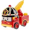 2-Pack Transformable Robot Car Toys Set Roy+Poli Blue/Red Plastic Material Deformable Vehicles